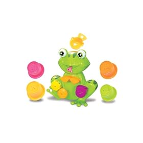 LUDI – Coffret de Bain Grenouille – Moulin à Eau et Aspergeurs – Pour Bébé dès 10 mois – 3 Verres Gigognes – Développe la Motricité et l&rsquo;Imagination – Fixation Ventouse