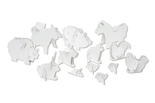 Bibabox | Die Bauernhoftiere aus Stabiler Pappe | Papptiere | Bastelset | 100% Öko | 100% Made in Germany