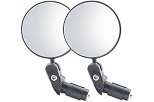 Ezweiji Specchietto per bicicletta,Specchietto retrovisore per bicicletta Ruotabile a 360° Montato su manubrio Specchio convesso in plastica Specchio per bici da strada di montagna