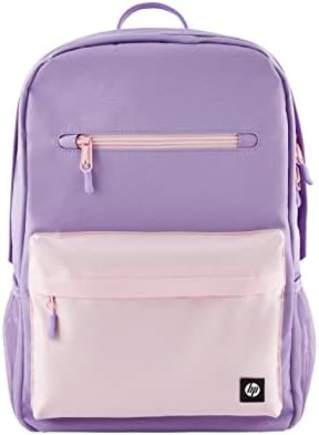 HP Campus 17L, Zaino per Notebook da 15.6", Creato con Materiale Riciclato, Scomparto Dedicato per Computer e Tablet, Tasche Interne Imbottite, Due Tasche Laterali, Impermeabile, Lavanda