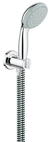 Grohe New Tempesta 100, Wandhalterset mit integriertem Wandschlussbogen, 2 Strahlarten , 26406000