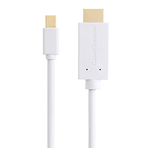 cablecreation (3) lang gold mini DisplayPort (Thunderbolt Port Kompatibel) auf HDMI AV HDTV Kabel für Mac Book, iMac, Mac Book Air, Mac Book Pro & Mehr, DP V1.2 unterstützt 1080p weiß Farbe 10 ft/3 m - 2