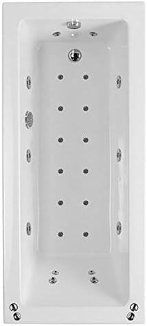 Plumbers Choice Square No 2 Amanzonite/Acrylic Straight Single Ended Whirlpool & Airpool Spa Bath 1700mm x 700mm