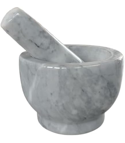 Mortaio E Pestello In Ceramica BYFRI – Base In Silicone Antiscivolo, Lavabile In Lavastoviglie, Per Spezie Ed Erbe