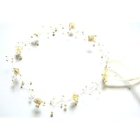 clarigo Haarschmuck Hochzeit Kommunion Haarkranz Haarkkränzchen ivory offwhite creme Dior Röschen Rosen