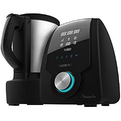 Cecotec Robot de Cuisine Multifonctions Mambo Black. 3.3L, Température jusqu'à 120ºC avec Sélection Degré par Degré, 10 Vitesses + Turbo, Programmable jusqu'à 12heures, Livre de recettes, 1700W.