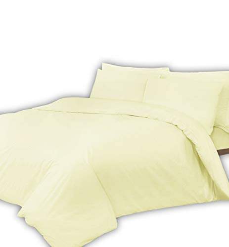 Divine Textiles 400 Thread Count Pillow Cases 100% Egyptian Cotton Sateen, 2 House Wife Pillow Cases - Cream