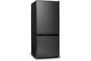 INFINITON ELECTRONICS INFINITON | FGC-A122N - Frigorífico Combi | Alto 144 Cm | Smart Frost | Doble Puerta Reversible | Capacidad 177 Litros | Clase Energética A++/E | Color Negro Dark Inox