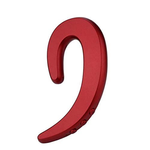 Diadia Ear-hook True Wireless Headphones with Microphone, Blue-tooth Head-phones for Cell Phones, Non Ear Plug Painless Comfortable Wearing,to Working Business Driver (Red)