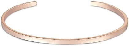 Arque Men's Small Polished 9 ct Rose Gold Medium/Large Cuff of Length 15.8 cm