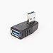Produktbild Beito 90 Grad USB 3.0 Ein Mann zum Weiblichen Adapter-Verbindungswinkel Erweiterung Extender Schwarz 1Pc