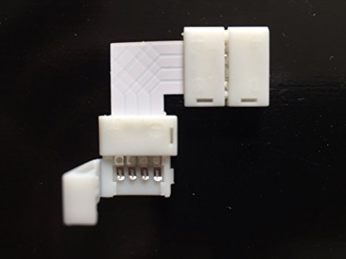 LED24.cc Connexion rapide en L Bande LED 4 pôles 10 mm Fixation sans soudure LED RVB