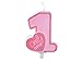 Produktbild LoBeSo® Kerze Zahl 1 Only One Rosa 7 cm x 4 cm Geburtstagskerze Kindergeburtstag Zahlenkerze Kuchendeko Kuchenkerze