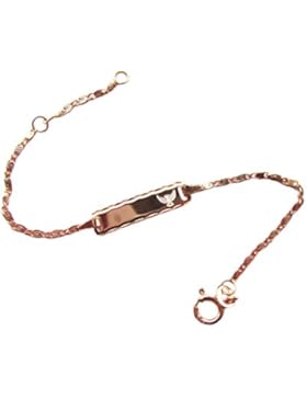 ECHT 925 Silber rosevergoldet Gravur ID Armband, Armkette, Armreif für Kleinkinder mit Gravur S- Panzerkette 12...