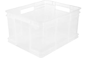 keeeper Caja de almacenaje Eurobox XL, Plástico robusto (PP), 43 x 35 x 24 cm, 28 l, Bruno, Transparente neutro