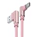 Produktbild Micro USB Ladekabel übertragen Starkes 90 Grad Stecker Kabel 1M für Panasonic Eluga A3 / Pro / C / I2 Active / I3 Mega / Pulse 5 " / Pulse X 5.5 / Pure phone / Ray / Ray 500 / Ray 700 / WE / Y - Rosa