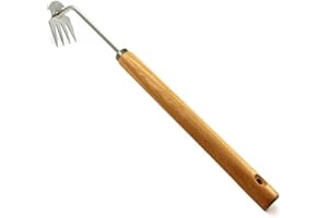URIJK 2023 New Weeding Artifact Uprooting Weeding Tool-Premium Manganese Steel Forged Weed Puller 4 Teeth Dual Purpose Weeder Hand Weeder Tool Stand Up Weeding Tool with Handle for Garden Yard Farm Removal