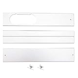 placa universal aire acondicionado conductos Fácil de instalar: el sello deslizante se fija en la abertura de la ventana, ya sea horizontal o verticalmente. El panel de PVC fácil de reparar sella la longitud de la ventana de 55 cm a 100 cm.