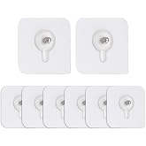 ePhase 8 Pieces Self Adhesive Multi-Purpose Transparent Bathroom Kitchen Hanger Table Clock Shelf Hanging Apparatus