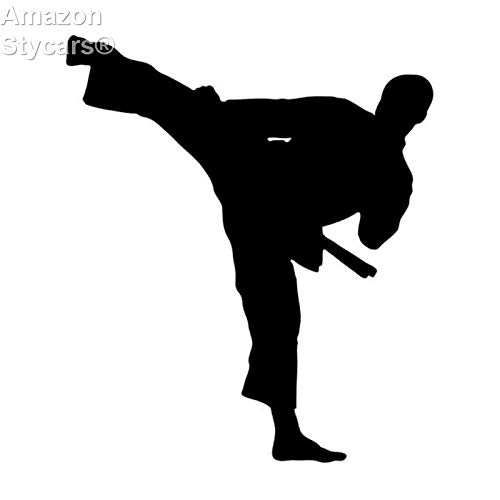 Preisvergleich Produktbild Stycars® Car Stickers, 10.6 * 12.2Cm Taekwondo Karate Handsome Boy Car Stickers Reflective Vinyl Car Decorative Accessories Black