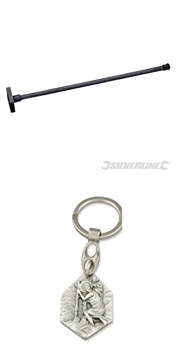 Preisvergleich Produktbild Geschmiedeter Handstampfer, 1500 mm, Erdverdichter, Stampfer, Verdichter, Müllstampfer, Betonstampfer (929977456901) mit Anhänger Hlg. Christophorus