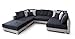 Produktbild B-famous 150274 Antiebes Wohnlandschaft in U-Form Ecksofa, Microvelour, 169 x 312 x 90 cm, hellgrau/anthrazit