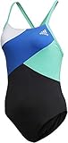 - flache Overlock Nähte adidas Badeanzug für Damen im Colorblock Desing für Dein Tägliches Schwimmtraining, Farbe:Schwarz, Damen Größen:38