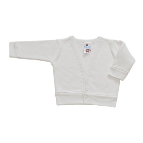 BabywearUK White Baby Cardigan - Newborn - British Made