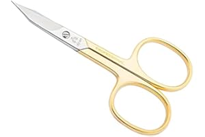 ALPEN SECRETS Alpen Forbici per unghie nichelate con collo e occhio dorato, punta a torre, curve, 9,0 cm, 2 in 1