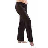 Pizzazz Girls Black Microfiber Low Rise Cheer Dance Yoga Pants 10-12