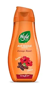 Nyle Naturals Damage Repair Anti Hairfall Shampoo, With Shikakai And Hibiscus, Gentle and soft shampoo , PH balanced and Paraben free, For Men and Women,180ml