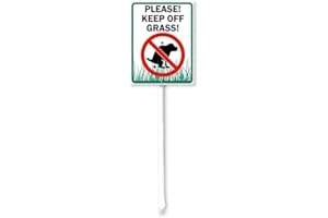 Geroclonup No Poop Dog Sign Please Keep Off Grass Yard Sign with Stake Outdoor Aluminum Yard Sign Rustproof Aluminum Metal Sign Fade Resistant Lawn Decoration for Outdoor 20x30cm