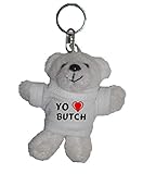 camiseta lavable Shopzeus Llavero de Oso Polar de Peluche con Amo Butch en la Camiseta (Nombre de Pila/Apellido/Apodo)