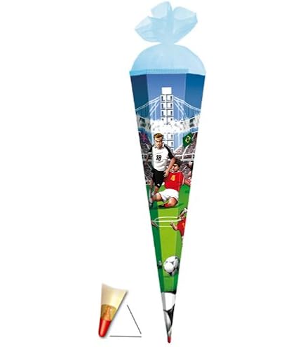 Stabile Kunststoff-Spitze Für Schultüten – Passend Für Bastelsets, 85 Cm, Fußball-Design