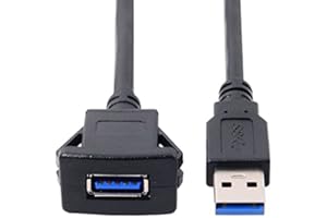 NFHK Cable auxiliar de extensión USB 3.0 impermeable de 1 m para panel de salpicadero
