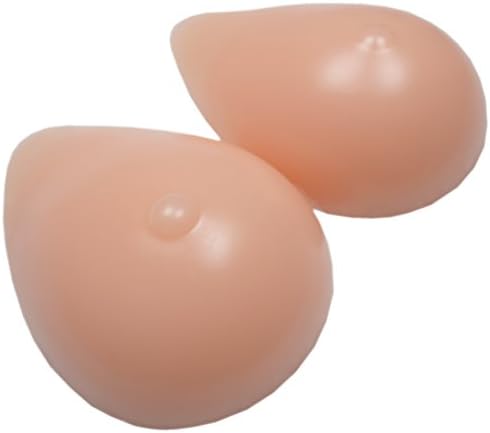 BIONORA Silicone Breast Forms, realistic, Cup B, Teardrop shape, approx. 500 grams/Pair, Size S, with adhesive Layer, as Bra Inserts