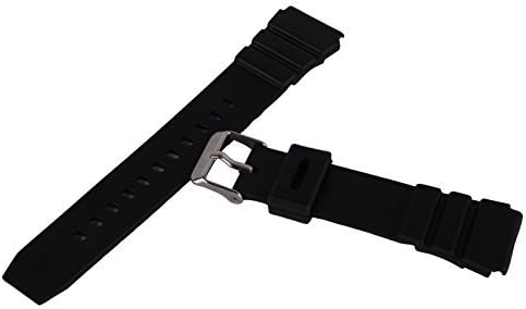 Unisex Silicone Rubber Waterproof Watch Strap Band Wristwatch Buckle Mens Women (18mm, Black)