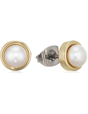 Boccia Damen-Ohrstecker Titan Perle weiß - 0594-02