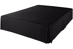 FOVAOK Absolut eleganter europäischer Stil, maßgeschneiderter Mittel- und Eck-Plissee-Bettrock mit Plattform, 35,6 cm Höhe, Tagesdecke, Hellgrau, Schwarz, 180 x 200 x 35 cm