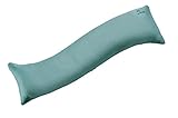Sei Design Seitenschläferkissen +1x Satin-Bezug, dank natürlichen S-Form passt sich ideal Ihrem Körper an und dient auch als Schwangerschaftskissen oder Stillkissen, 40×130 cm. Hochwertige Steppung in WELLE-Design, Füllung aus 3-D Faserkügelchen – prallgefüllt und Formstabil – Stützkraft regulierbar durch Reißverschluß. (mint grün) - 6