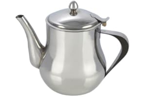 PENDEFORD HOUSEWARES Premium Polished Stainless Steel Tea Pot, Coffee Pot, 0.7 Litre (24oz) Capacity, Dishwasher Safe, Hinged Lid, Perfect for Home and Office Use. Dripless Spout. Gift Boxed