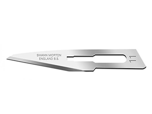 Swann-Morton Lame per bisturi in acciaio,  figura N.11, Sterile, Confezione da 100 lame