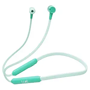 boAt 102 Wireless Lightweight Neckband with BT v5.0, Immersive Audio, Up to 15H Playback, IPX4 Water Resistance, Dual Pairing, Magnetic Earbuds(Mint Green)