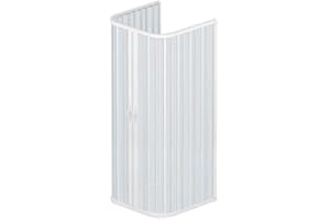 HDCASA Box doccia 65x65x65 modello Dora a 3 lati riducibili doppia anta con apertura centrale a soffietto in pvc di colore bianco.