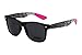 Produktbild X-CRUZE® 8-093 X21 Nerd Sonnenbrille Style Stil Retro Vintage Retro Unisex Herren Damen Männer Frauen Brille Nerdbrille - schwarz matt / transparent / pink