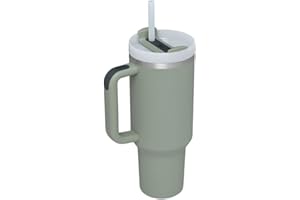 BESOT 40oz Adventure quincher tumbler con manija y paja sin moq Travel Cup 304 acero inoxidable sin BPA Cup (Nueva versión verde)