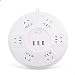 Produktbild SQWK Lightning Power Protection 6 USB-Anschlüsse 3 2500 W 10A Schnellladung 2.1A USB-Schutzstecker-Ladegerät 180x35 mm, weiß