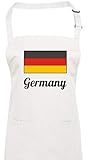 viele Farben ShirtInStyle Kochschürze Latzschürze GERMANY Deutschland Länderschürze, Farbe Weiß