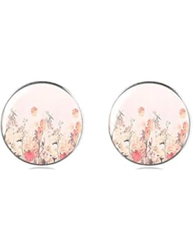 Tizi Jewellery 925 Sterling Silber Rosa Blumen Ohrstecker 12 mm Handgemachte Ohrringe für Damen und Mädchen perfektes...