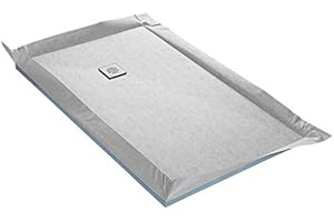 U-TILE Receveur de douche à carreler standard + siphon 360° + natte étanche - 200 x 100 x 4 cm